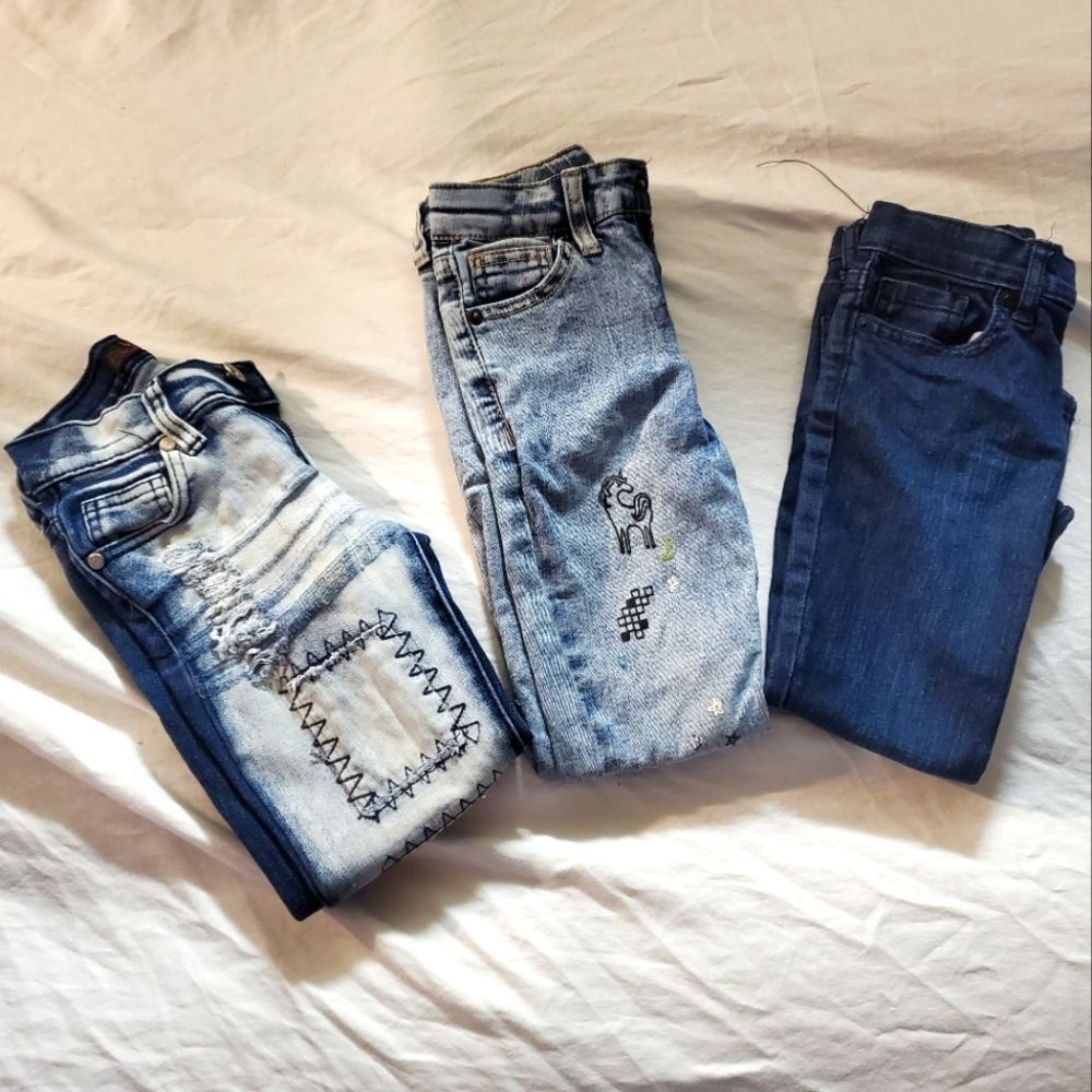 Lavo, Cat & Jack and Place Denim Jeans Light Wash Dark Wash Pants Size 5 Unicorn